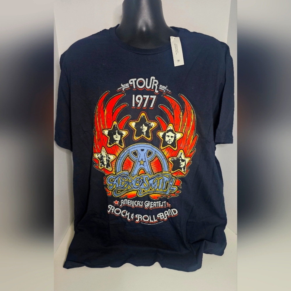 Aerosmith 1977 Tour Rock Band Graphic T-Shirt Mens 2XL